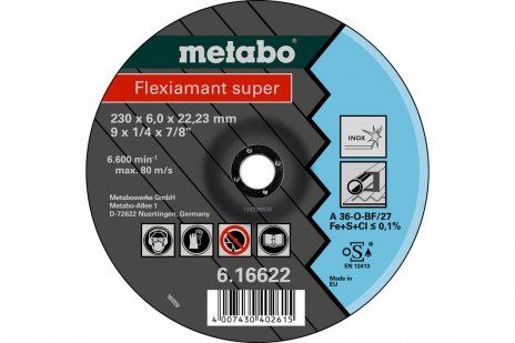 METABO Brusilna plošča Flexiamant SUPER 100x6,0x16,0 INOX, SF 27 - 616735000 616735000