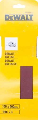 Brusilni trak DEWALT 100 x 560 mm, P150 (3 kosi) DT3318