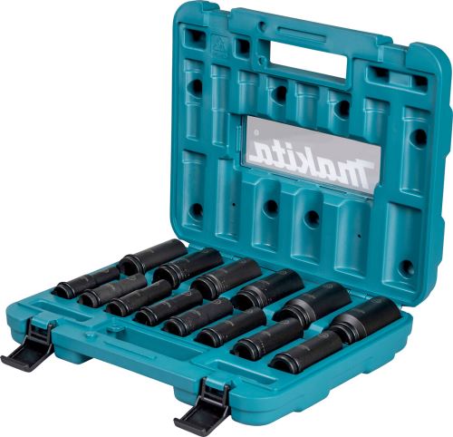 MAKITA Garnitura nasadnih ključev podaljšana 1/2" kvadratna IMPACT BLACK 14 kos E-16586