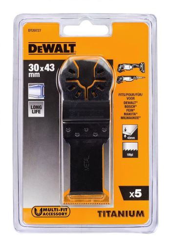 DeWALT Titanium žagini listi za rezanje kovine 30 x 43 mm (5 kosov) DT20727