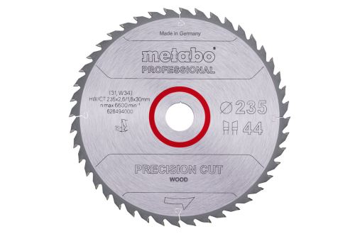 METABO Žagin list "precision cut wood - professional", 235x30 mm, 44 zob, 15° 628494000