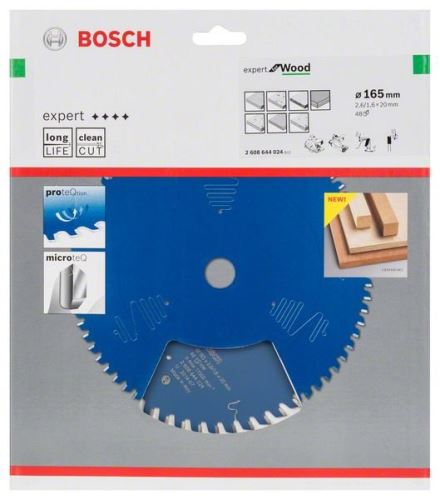 BOSCH žagin list Expert for Wood 165 x 20 x 2,6 mm, 48 2608644024