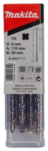 MAKITA sveder SDS-Plus V-plus 6x50/110 mm, 10 kosov B-46517-10