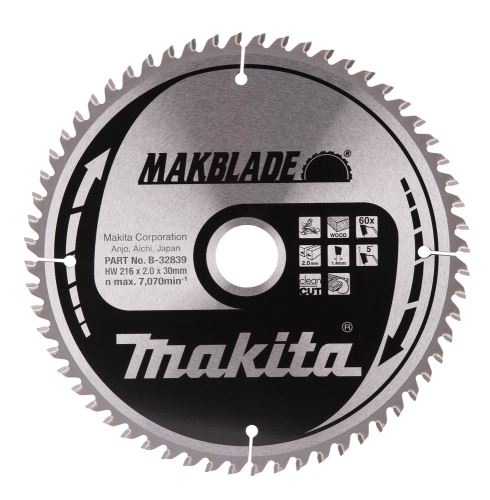 MAKITA žagin list za les MAKBLADE 216x2x30 mm 60 zob B-32839