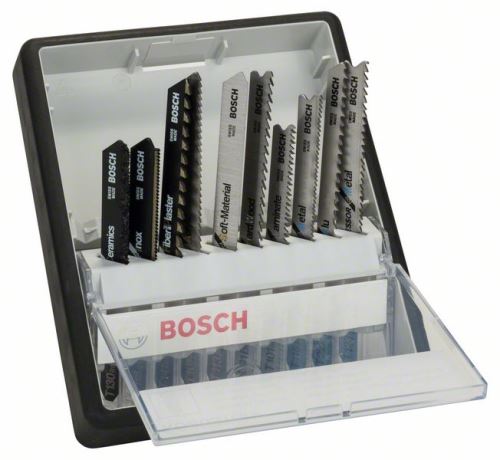 BOSCH 10-delni set žaginih listov Robust Line Top Expert, s steblom TT 130 RIFF; T 118 AHM; T 141 HM; T 101 A; T 113 A; T 101 BF; T 101 BIF; T 118 AF; T 227 D; T 123 X 2607010574