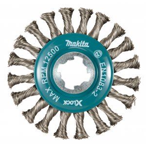 MAKITA disk krtača iz nerjaveče žice pletena žica premer 0,5 mm X-LOCK 115 mm D-73352