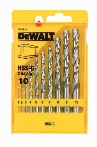 DEWALT Komplet svedrov za kovino HSS-G / 1, 2, 3, 4, 5, 6, 7, 8, 9, 10 mm / (10 kos) DT5921