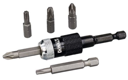 Set nastavkov DEWALT (6 kosov) / adapter za hitro sprostitev + nastavki 25 mm: Pz2, Pz3, T25, 50 mm: Pz2, T20 / DT71514