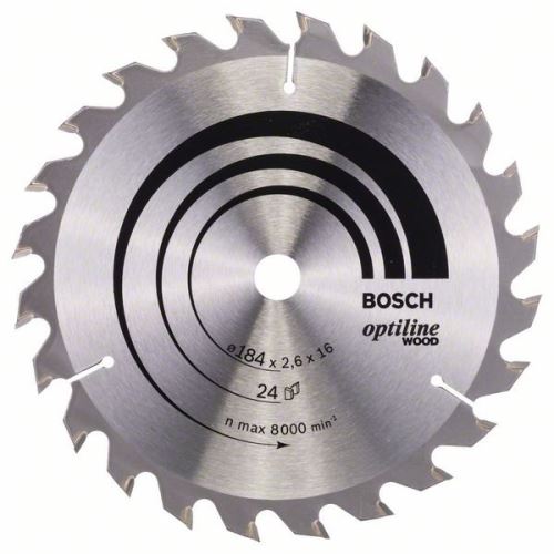 BOSCH žagin list Optiline Wood 184 x 16 x 2,6 mm, 24 2608640817