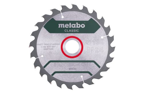 METABO Žagin list 190 x 30 mm, 24 zob, 15° 628675000