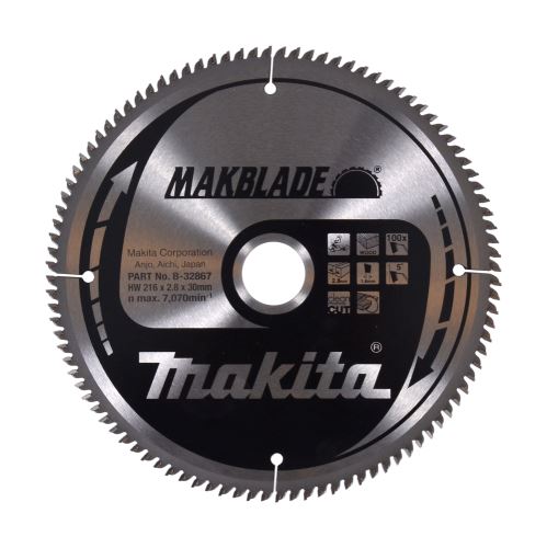 MAKITA žagin list za les MAKBLADE 216x2,8x30 mm 100 zob B-32867