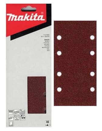 MAKITA brusni papir Velcro 93x185 mm 8 lukenj K120, 10 kos P-35891