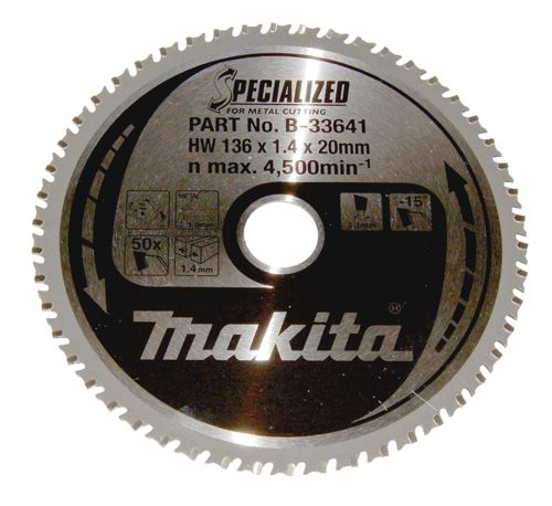 MAKITA žagin list jeklo SPECIALIZED 136x1,4x20 mm 50 zob B-33641