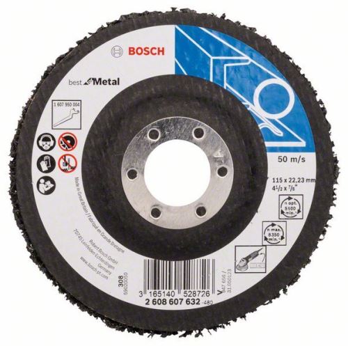 BOSCH Čistilna plošča N377, Best for Metal 125 mm, 22,23 mm, SiC 2608607633