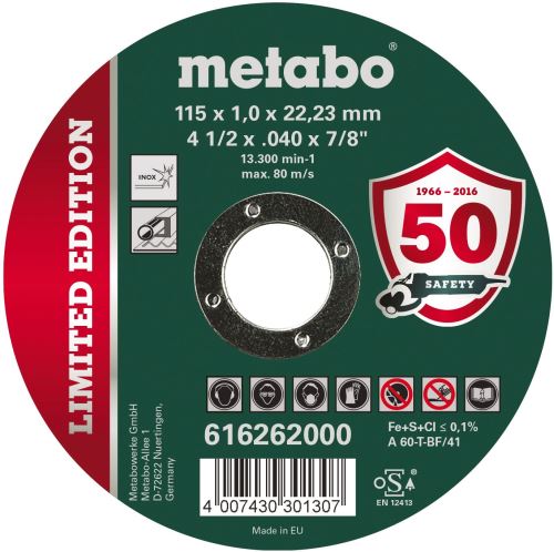 METABO Rezalna plošča Inox 115x1,0x22,23 616262000