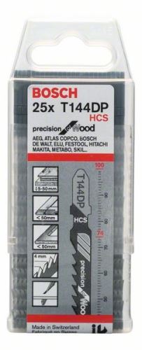 BOSCH Žagin list za sabljasto žago T 144 DP Precision for Wood (25 kos) 2608633A39