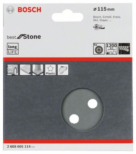 BOSCH Brusni papir F355, paket 5 115 mm, 600 2608605113