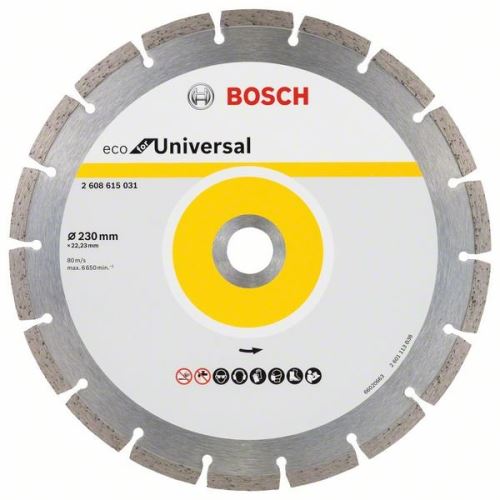 BOSCH Diamantna rezalna plošča ECO For Universal 150x22,23x2,1x7 (10 kosov) 2608615042