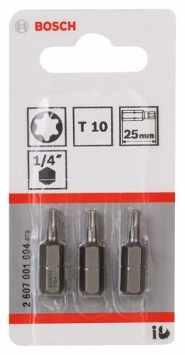 BOSCH Vijačni nastavek ekstra trd Extra-Hart T10, 25 mm (3 kosi) 2607001604