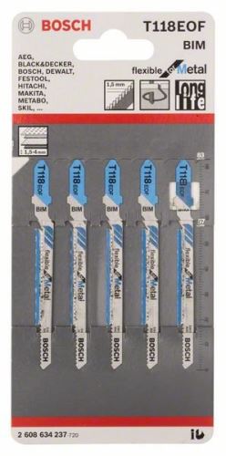 BOSCH Žagin list za sabljasto žago T 118 EOF Flexible for Metal (3 kosi) 2608636231