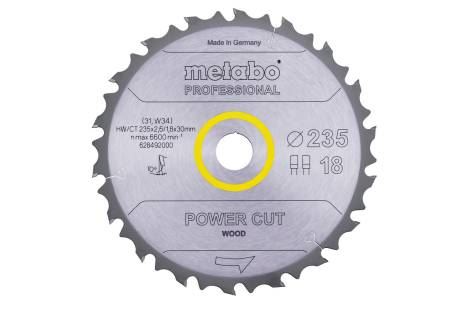 METABO Žagin list "power cut wood - professional", 235 x 30 mm, 18 zob, FZ/FA 10° 628492000