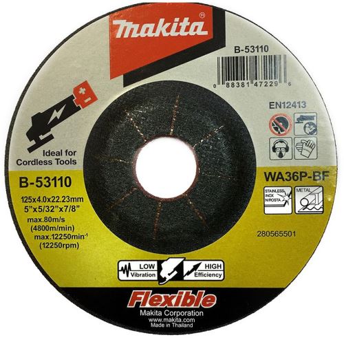 MAKITA fleksibilna brusilna plošča 125x4x22,23 mm B-53110