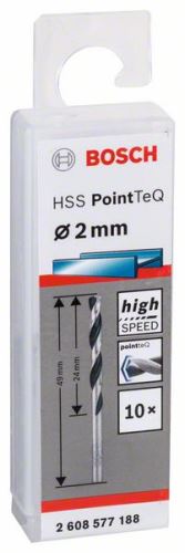 Bosch Spiralni sveder HSS PointTeQ 2,0 mm