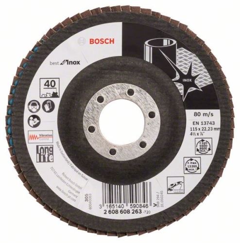 BOSCH Lamelni brus X581, Best for Inox 115 mm, 22,23 mm, 40 2608608263