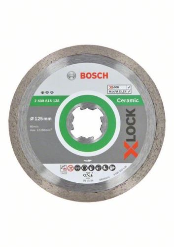 BOSCH X-LOCK Diamantna rezalna plošča Standard for Ceramic system 125 x 22,23 x 1,6 x 7 mm 2608615138