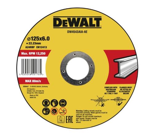 DEWALT Rezalna plošča za kovino 125 x 22,23 x 6 mm DW4543AIA