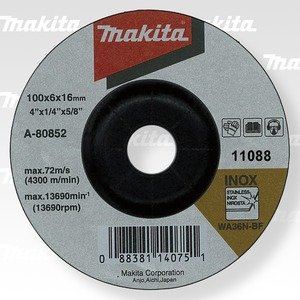 MAKITA brusilna plošča nerjaveče jeklo 100x6x16 mm A-80852