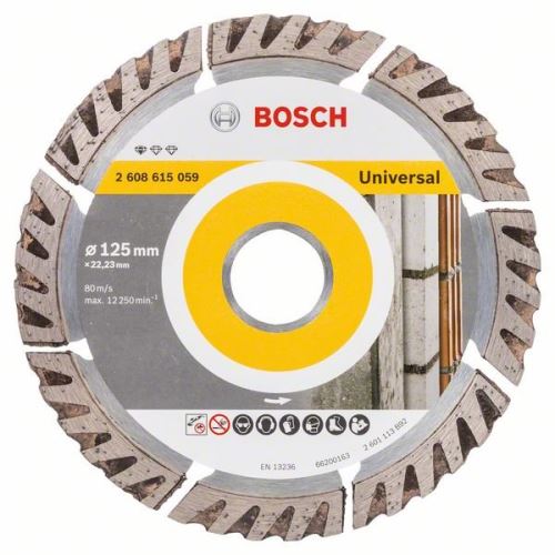 BOSCH Diamantna rezalna plošča Standard for Universal 125 × 22,23 125x22,23x2x10 2608615059