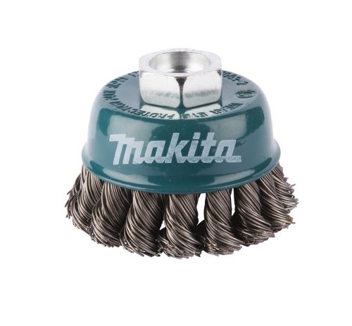 MAKITA skodelica ščetka 75 mm, pletena žica iz nerjavečega jekla 0,5 mm D-77497