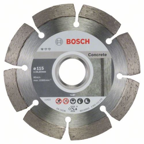 BOSCH Diamantna rezalna plošča Standard for Concrete 115 x 22,23 x 1,6 x 10 mm (10 kosov) 2608603239