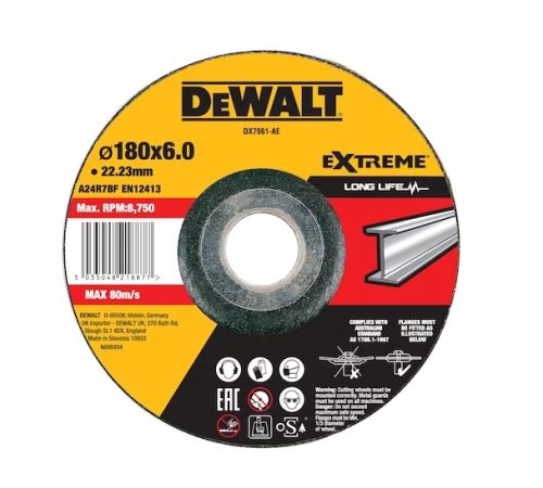 DEWALT Brusilna plošča za kovine 180 x 6 x 22,23 mm DX7961