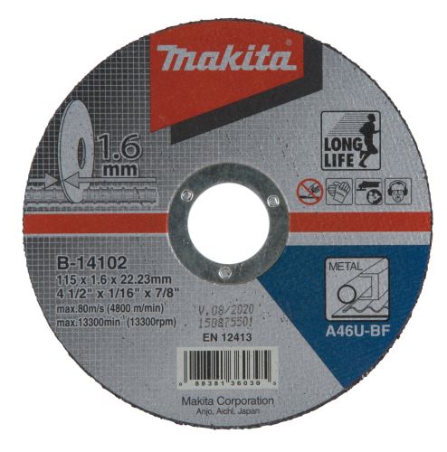 MAKITA jeklo za rezanje rezil 115x1,6x22,23 mm B-14102