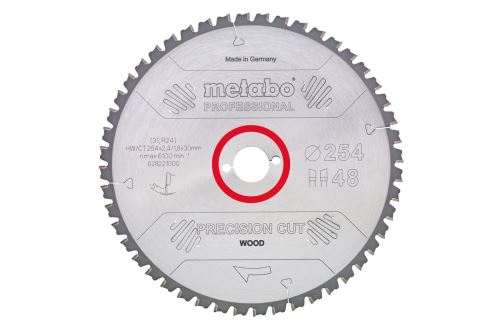 METABO Žagin list "precision cut wood - professional", 250 x 30 mm, 60 zob, 5° neg 628048000