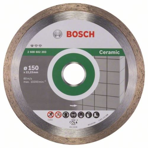 BOSCH Diamantna rezalna plošča Standard for Ceramic 150 x 22,23 x 1,6 x 7 mm 2608602203