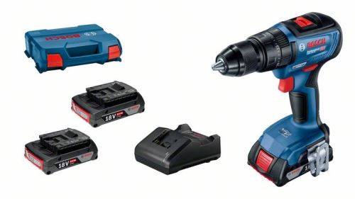 Bosch Profesionalni komplet: GSB 18V-50 + 3× GBA 2,0Ah + GAL 18V-20 v kovčku L-Case 06019H5121