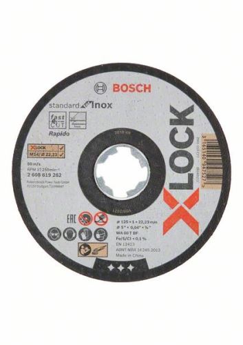 BOSCH X-LOCK Ploščata rezalna plošča Standard za sistem Inox 125×1×22,23 mm 125 x 1 x 22,23 mm 2608619262