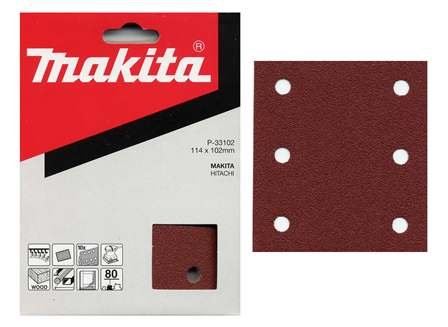 MAKITA brusni papir 102x114 mm 6 lukenj K320, 10 kos P-33168