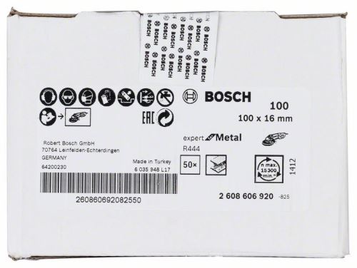 BOSCH Fiber brus R444, Expert for Metal 100 mm, 16 mm, 100 2608606920