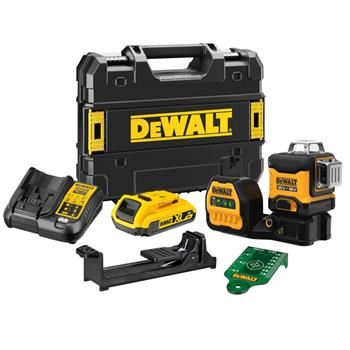 DeWALT set DCD701 vrtalni izvijač + DCE089 Cross laser zelen 12V 2,0 Ah Li-Ion v kovčku TSTAK DCK212D2T