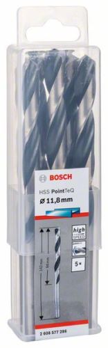 BOSCH Spiralni sveder HSS PointTeQ 11,8 mm (5 kosov) 2608577286