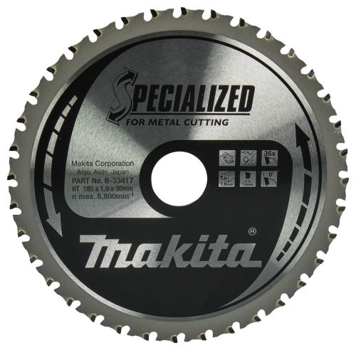 MAKITA žagin list jeklo SPECIALIZED 185x1,9x30 mm 36 zob B-33417