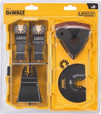 DeWALT Set (8 kos) za oscilirajoča orodja (1x DT20700, 1x DT20701, 1x DT20704, 1x DT20705, DT20710, 3x brusni papir 93 x 93 mm) DT20731