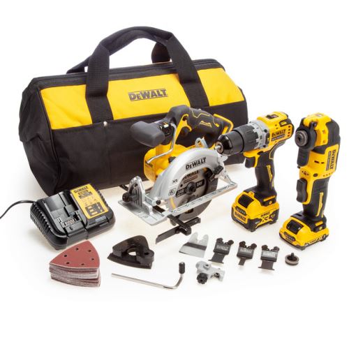 Brezkrtačni 3-delni komplet Dewalt 12V XR (1 x 2Ah x 1 x 5Ah baterija) v torbi za prenašanje DCK318P1D1