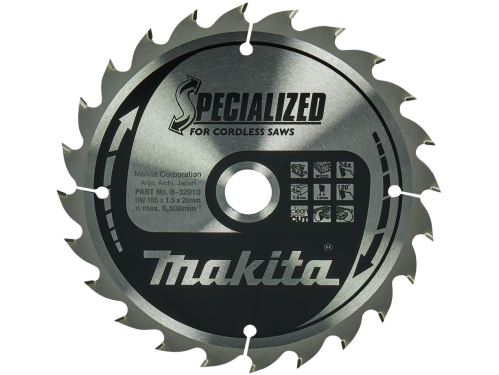 MAKITA Žagin list za les SPECIALIZED 165x1,5x20 mm 24Z za akumulatorske žage B-32910