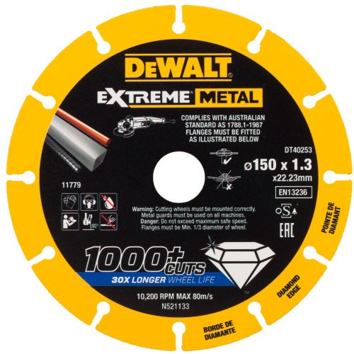 DEWALT Diamantno rezilo EXTREME METAL 150 x 1,3 mm DT40253