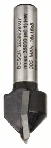 BOSCH Rezalnik utorov v obliki črke V 8 mm, D1 16 mm, L 16 mm, G 45 mm, 90° 2608628407